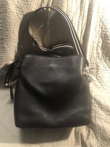 Radley London Black Pebbled Leather Top Zip Adjustable Strap W/Dog - Picture 1 of 12