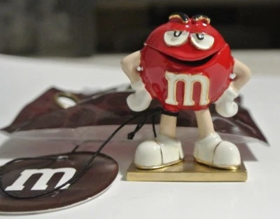 New NWT Monet Red M&M Character Enamel Hinged Keepsake Trinket Box - Image 1 of 4