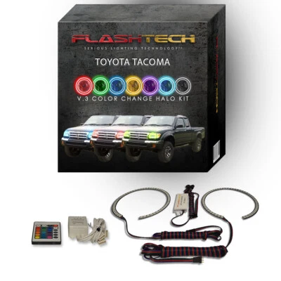 Kit Halo LED Ojo de Ángel RGB con Control Remoto IR para Faros Toyota Tacoma 1998-2000 Foto 1 de 4