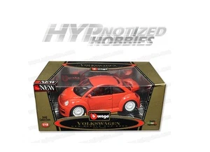 BBURAGO 1:18 GOLD VOLKSWAGEN NEW BEETLE CUP 200 ORANGE DIE-CAST S0251 - Picture 1 of 1