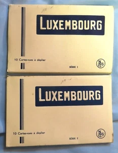 Vintage 50er Jahre Luxemburg Belgien 2 Souvenir Postkarten Mappen - Bild 1 von 5