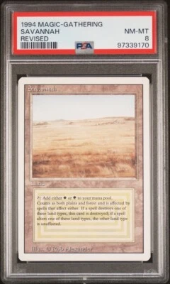 MTG Magic The Gathering Dual Lands Revised Savannah PSA NM-MT 8 - Image 1 of 2