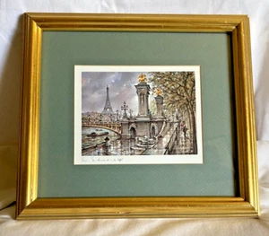 Paris Impressionist Print Of Pont Alexandre III Et Four Eiffel Tower - Picture 1 of 9