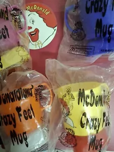 McDonalds Toys Vintage 1996 Crazy Feet Mugs Full Set New - Picture 1 of 5