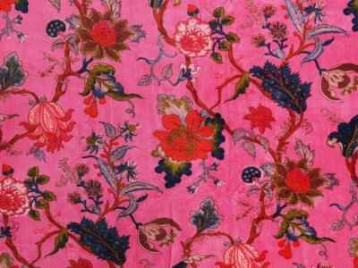 Luxury Soft Velvet Floral Print Fabric Indian Dress Sewing Upholstery Fabric - Image 1 of 4