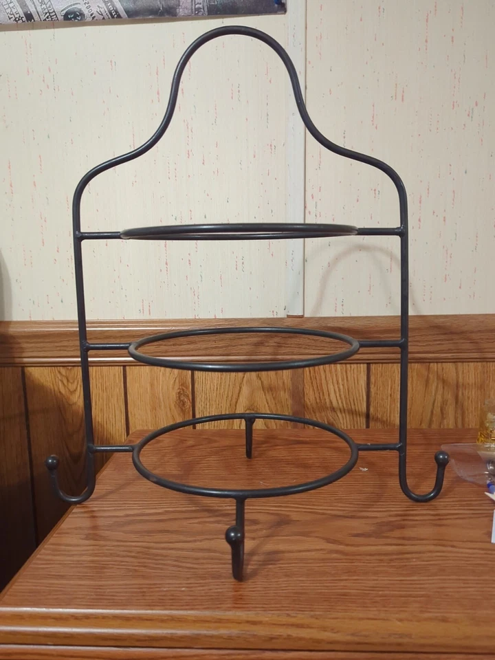 VNG Metal Dessert Plate Display Stand 3 Tier Server 16” Holds 3 Plates Bowls  - Image 1 of 4
