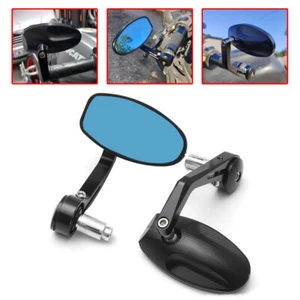 Espejos retrovisores laterales laterales con barra de mango CNC de 7/8" para Honda Yamaha Kawasaki Suzuki - Imagen 1 de 9