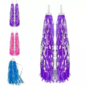 2x Bike Streamers Bicycle Handlebar Kids Girls Handlebar Grip Tassels Newest - Picture 1 of 13