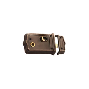 Cerradura de puerta de borde gótico estilo inglés antiguo estilo victoriano-110 mm x 74 mm de hierro fundido - Imagen 1 de 4