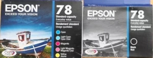 01-2016 NIB Set 6 Genuine Epson 78 Ink T0781 Black T078920 C (T0782-T0784-T0786) - Picture 1 of 10