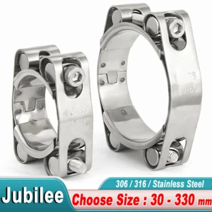 Genuine Jubilee Super Clamps Clips Heavy Duty Mild Steel Hose Clamps 304 steel - Picture 1 of 44
