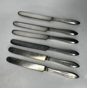 STUNNING!! Set Of 6!!! Antique Oneida Community Georgian Silver plate Knives - Picture 1 of 5
