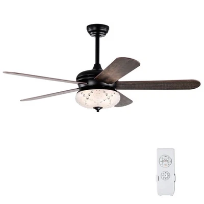 52" Ceiling Fan with Light Remote Control Indoor Ceiling Lamps 3 Wind Speeds - Image 1 of 4