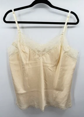 Lencería Camisola Vintage Barbizon Suave Melocotón Encaje Recortado y Satinado Remarque Foto 1 de 4