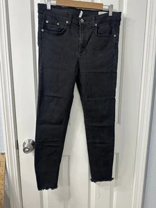 Jeans donna Rag & Bone vita alta skinny leggings alla caviglia grigio nero taglia 34 - Foto 1 di 8