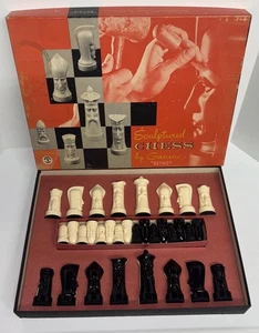 MCM Gothic Sculptured Chess Set Peter Ganine Salon Edition #1475 Complete 1961 - Picture 1 of 11