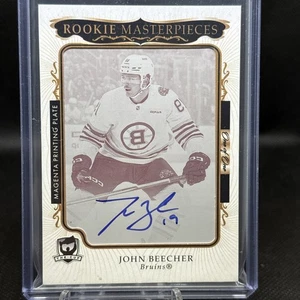 2023-24 The Cup Rookie Masterpieces Magenta Printing Plate John Beecher Auto 1/1 - Picture 1 of 7