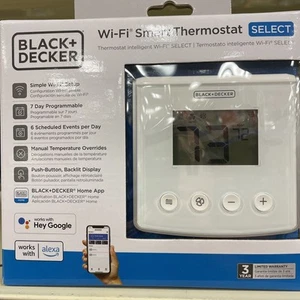 New BLACK + DECKER Wi-Fi Smart Thermostat Select in White - Works with Alexa - Picture 1 of 2