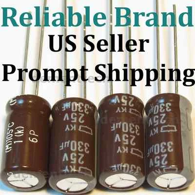 NIPPON CHEMI-CON 4x Nippon KY 330uF 25v Low-ESR radial Capacitors caps 105C 8mm High Endurance