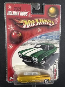 Hot Wheels 1949 Merc Convertible, Gold, 2005 Holiday Rods, Real Riders, NIP - Picture 1 of 8