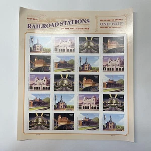 USPS US Historic Railroad Stations of The United States Bogen mit 20 Forever Briefmarken - Bild 1 von 6