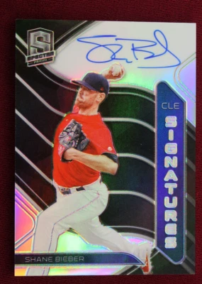 2021 Panini Chronicles Spectra Signatures Prizm Shane Bieber #12/99 Cleveland - Image 1 of 4
