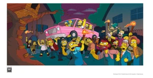 The Simpsons Movie Moe Angry Mob Homer Marge Poster Giclee Print Art 13x19 Mondo - Picture 1 of 1