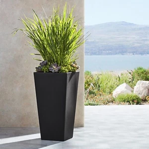 Member's Mark Tall Square Planter Color Black New - Picture 1 of 9