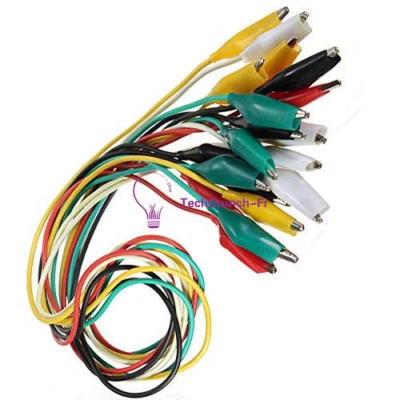 10PCS Double-ended 50cm Crocodile Clips Cable Alligator Jumper Wire Test Leads