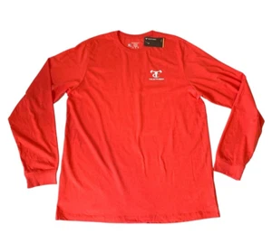 T-SHIRT UOMO TRUE TIMBER MANICA LUNGA ROSSA XLARGE LOGO ANTERIORE - Foto 1 di 15