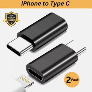 8 Pin iPhone to type c iOs Female 2 Male USB-C 3.1 Converter Adapter x 2 Charger - Picture 1 of 12