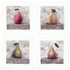Kitchen Art Pears by Charlene Olson Set of 4 - 12x12 in