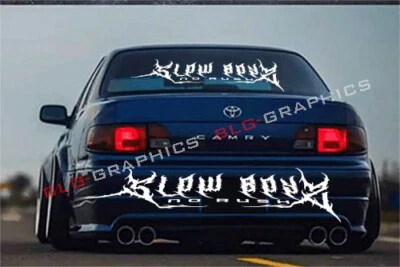 Calcomanía de ventana Slow Boyz pegatina de coche pancarta JDM vinilo gráfico Kanji KDM postura Foto 1 de 3