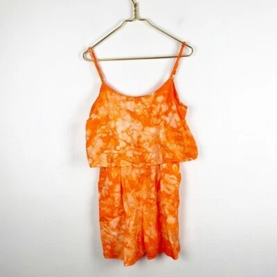 Anthropologie Amadi Emira Tie Dye Sleeveless Romper in Orange Size Medium - Image 1 of 4