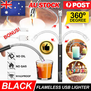 Electric Rechargeable Flameless USB Lighter Candle BBQ Windproof Kitchen Tool