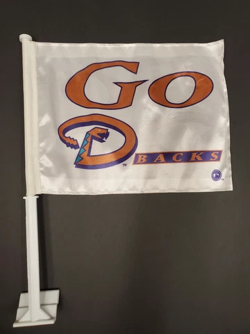 Vintage Arizona Diamondbacks 2 Sided 1999 GO DBACKS Car Flag- 15" x 11" Cover