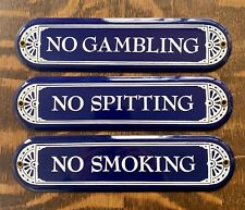 Ande Rooney Signs No Spitting Smoking Gambling Lot Of 3