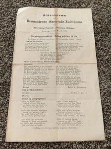 Selten - 1928 Sebewaing Michigan Deutsches Kirchenprogramm Bulletin - Neu Salem - Bild 1 von 4