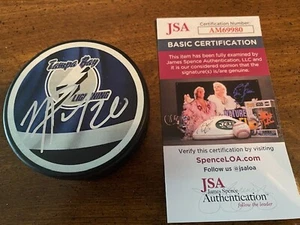 TAMPA BAY LIGHTNING NICK PAUL SIGNED REVERSE RETO PUCK - JSA COA - Picture 1 of 2