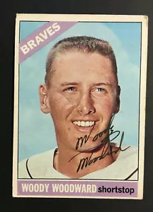 Woody Woodward Braves signed 1966 Topps baseball card #49 Auto Autograph 2 - Picture 1 of 3