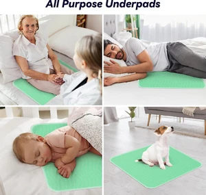 4pk 24x24 Washable Underpads Heavy Absorbency Waterproof Incontinence Pads - Picture 1 of 7
