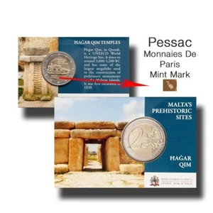 2017 Malta Hagar Qim Temples 2 Euro Coin Card with info - Picture 1 of 2