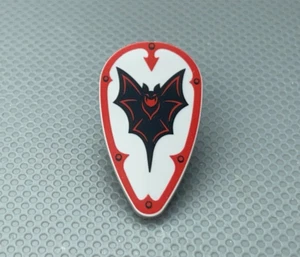 LEGO Minifigure Shield Light Bluish Gray Black & Red Bat Rivets Vampire Knight - Picture 1 of 7