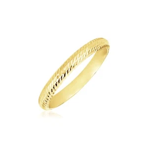 Alianza de boda de ajuste cómodo con textura de oro amarillo de 14k (2,50 mm) - Imagen 1 de 2