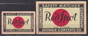 POLAND 1953 Matchbox Label Export - Cat.E#046c. A+B Red Spot MADE IN POLAND AC50 - Picture 1 of 1