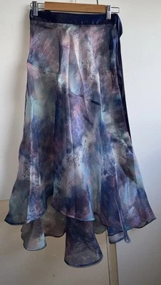 Coast size 6 beautiful Pastel blue & pink waterfall Tiered Floaty over skirt - Image 1 of 4