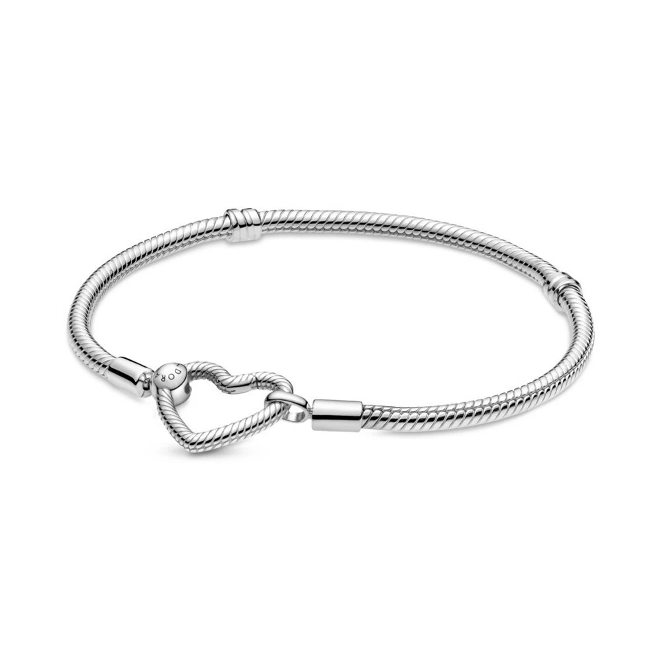Pandora Armband 599539C00 20 cm Schlangen Gliederarmband mit Herzverschluss - Bild 1 von 1