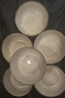 Members Mark Huge Cereal salad Serving Bowls (6) Stoneware 8” X3-1/2” - Image 1 of 4