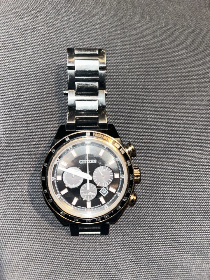 Citizen CA4207-53H 运动灰色表盘灰色 IP 不锈钢计时腕表男士腕表 — 第 1/4 张图片