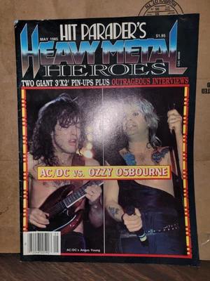 Hit Parader Heavy Metal Heroes Magazine May 1985 AC/DC Vs OZZY OSBORNE NO Poster - Image 1 of 4